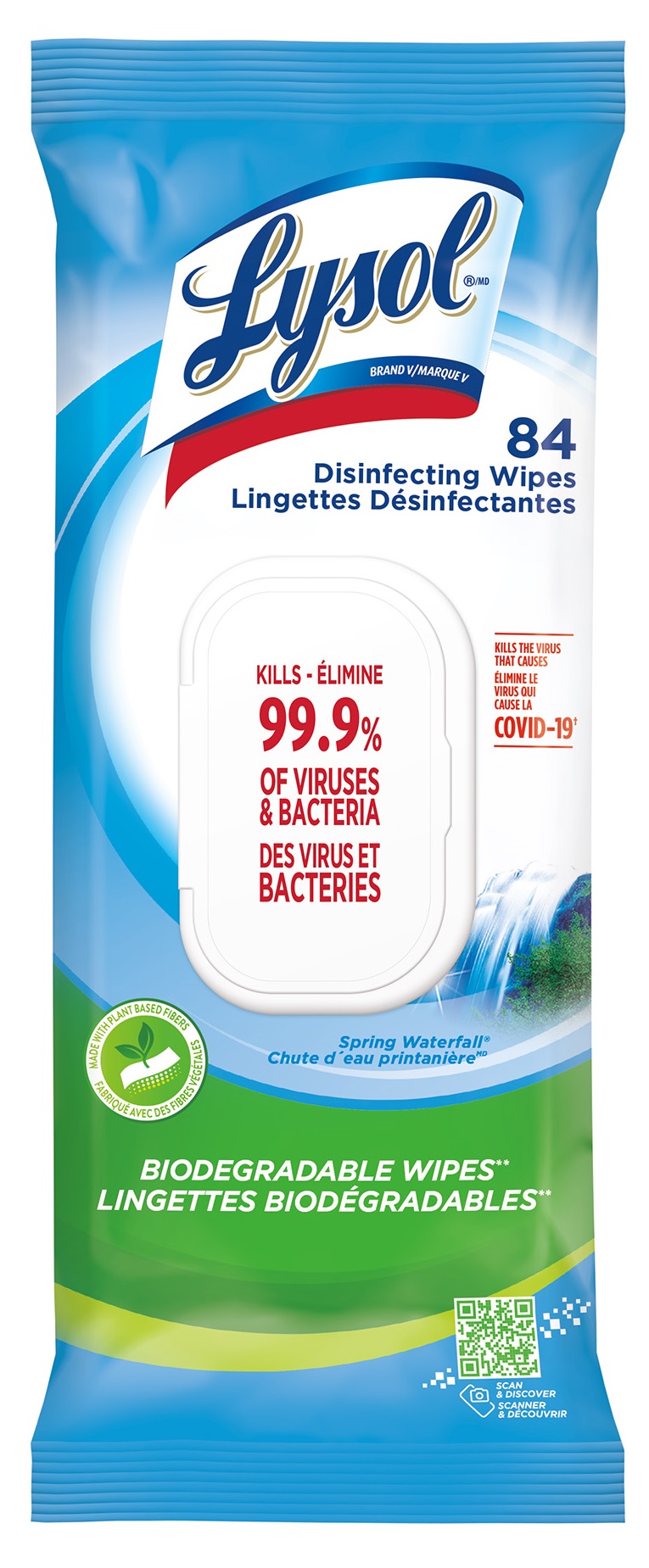 LYSOL® Disinfecting Wipes - Spring Waterfall (Flat Pack) (Canada)